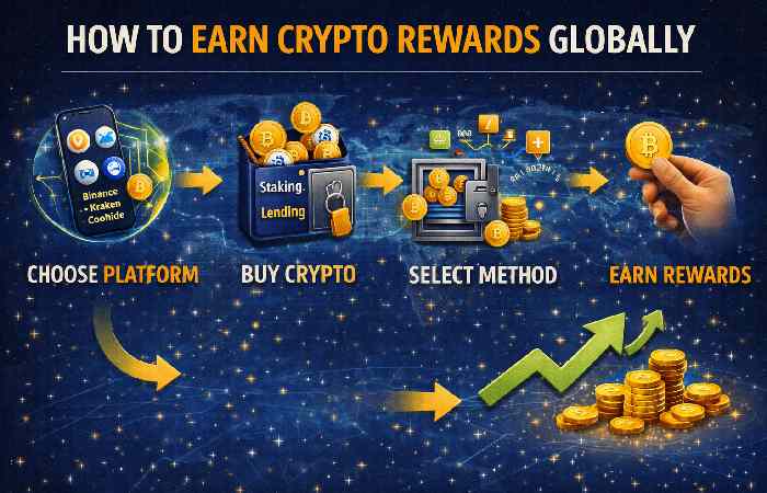 visual flow how to earn crypto rewards globally