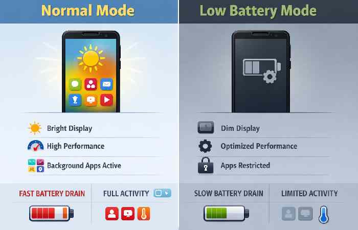 low battery mode vs normal mode