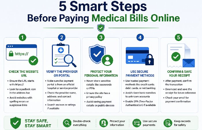 5 smart steps before paying medical bills online