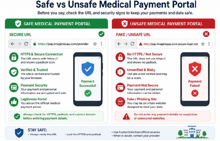 safe vs unsafe medical payment portal