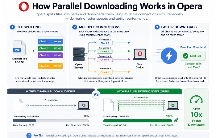 how parallel downloading works in opera
